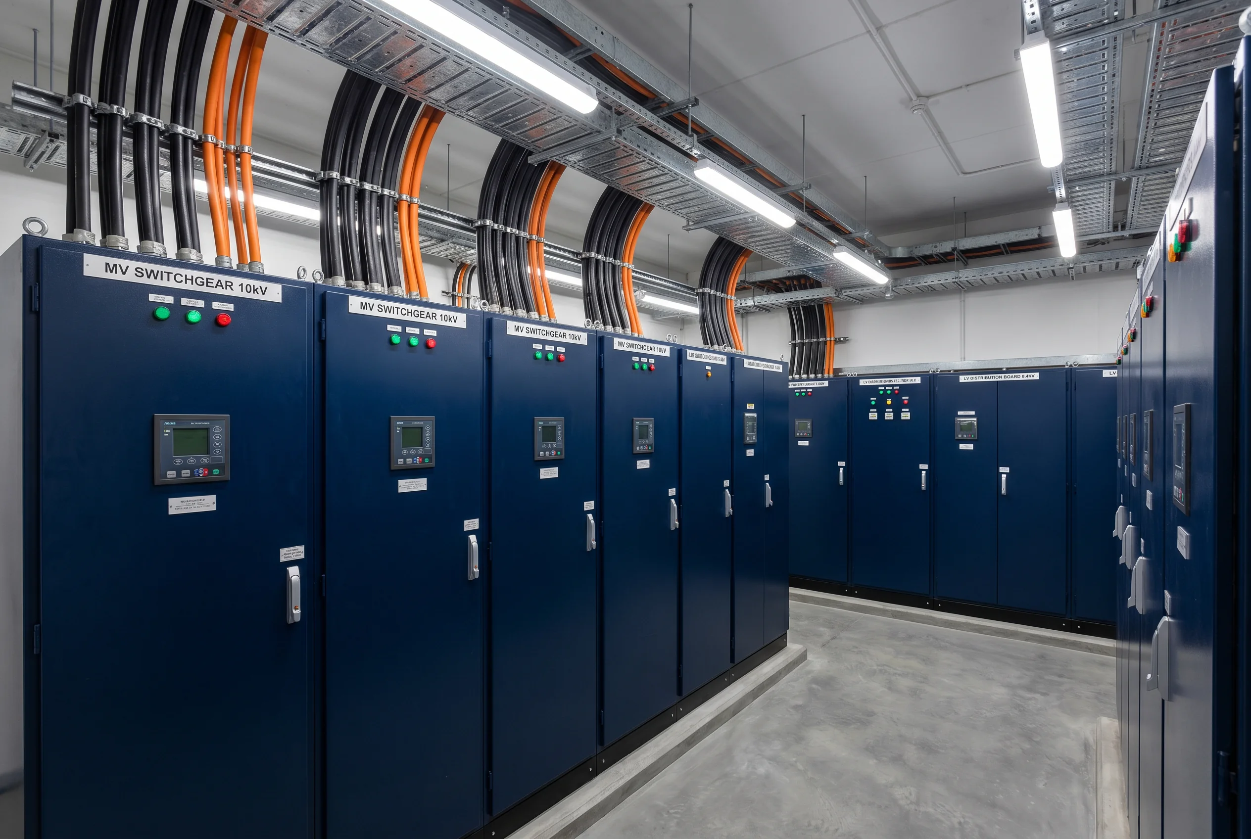 MV and LV switchgear distribution room